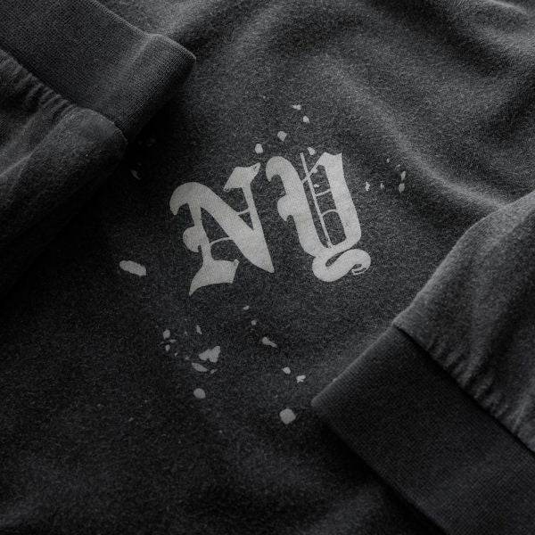 Duke + Dexter NY Paint Splatter Washed Longsleeve T-shirt Grijs