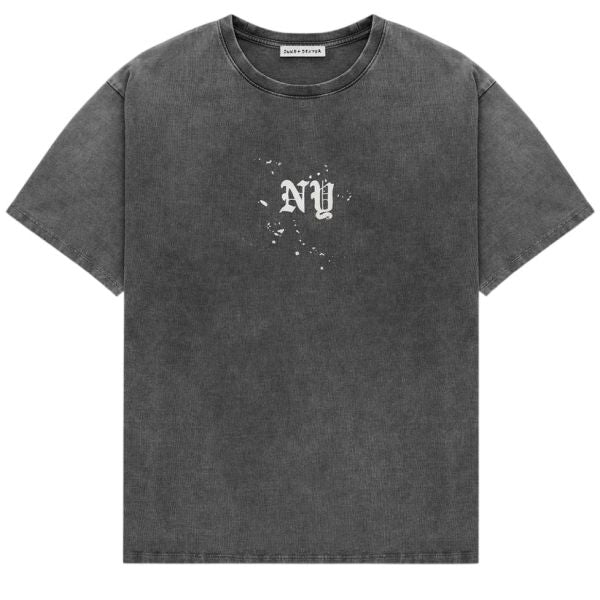Duke + Dexter NY Paint Splatter Washed T-shirt Grijs