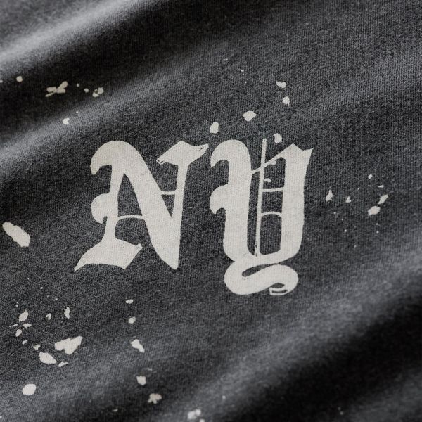 Duke + Dexter NY Paint Splatter Washed T-shirt Grijs