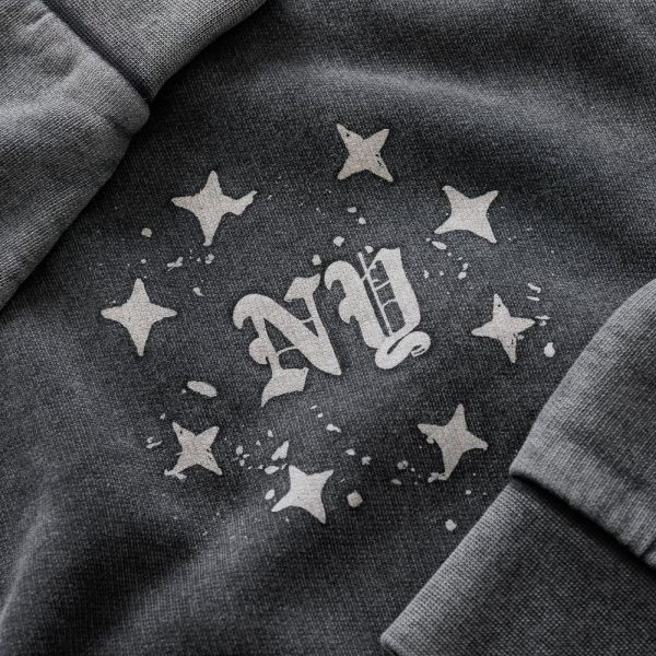 Duke + Dexter NY Paint Splatter Washed Hoodie Grijs