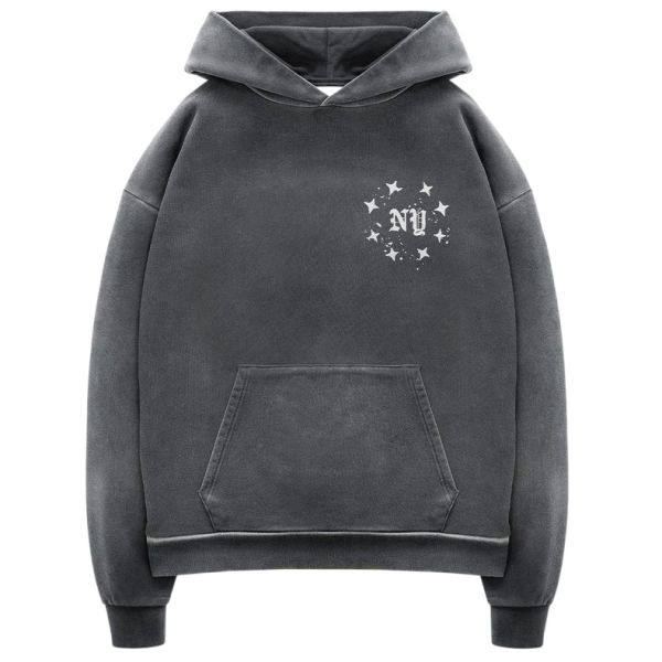 Duke + Dexter NY Paint Splatter Washed Hoodie Grijs