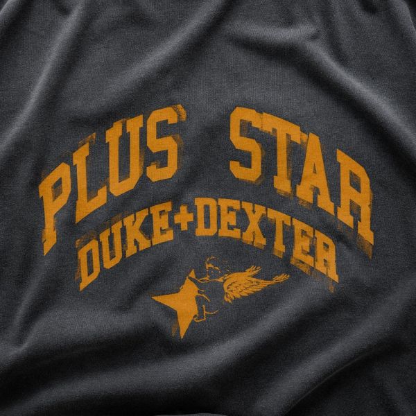Duke + Dexter Plus Star Washed T-shirt Zwart