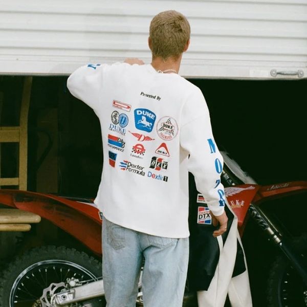 Duke + Dexter Sponsors Waffle Longsleeve T-shirt Wit