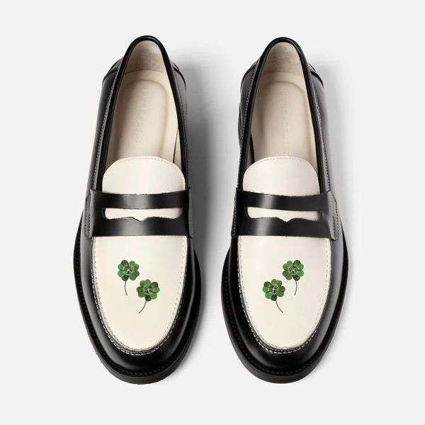 Duke + Dexter Wilde Clover Penny Loafers Zwart