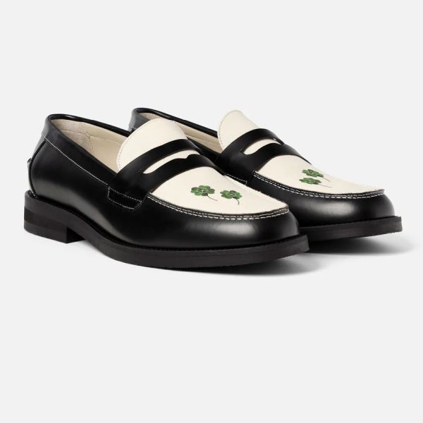 Duke + Dexter Wilde Clover Penny Loafers Zwart