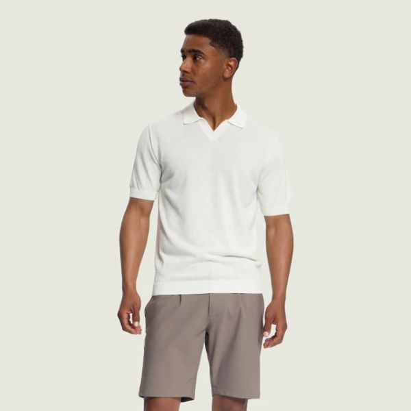 Duquezzi Merino Buttonless Polo Off White