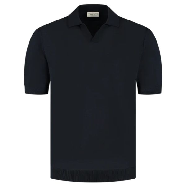 Duquezzi Merino Buttonless Polo Navy