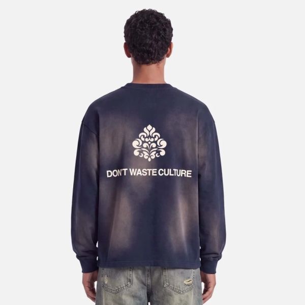 Don’t Waste Culture Fade Longsleeve T-shirt Navy