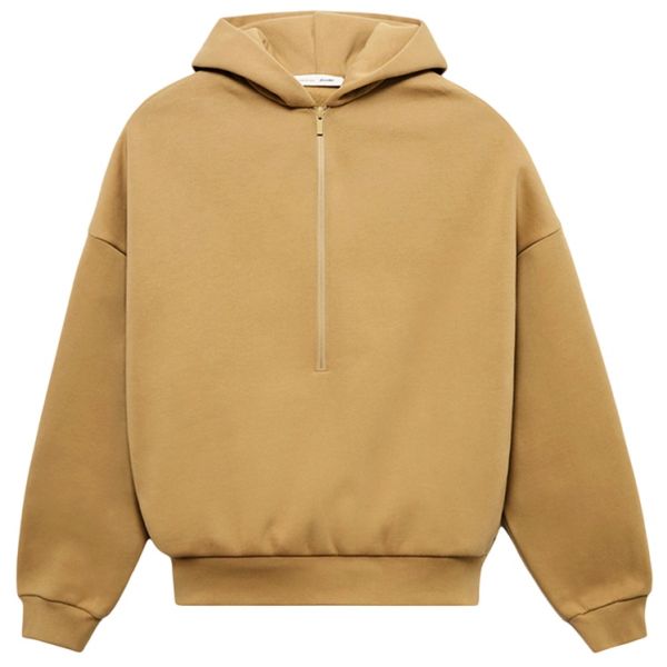 Fear Of God Essentials Property Lounge Half Zip Hoodie Beige