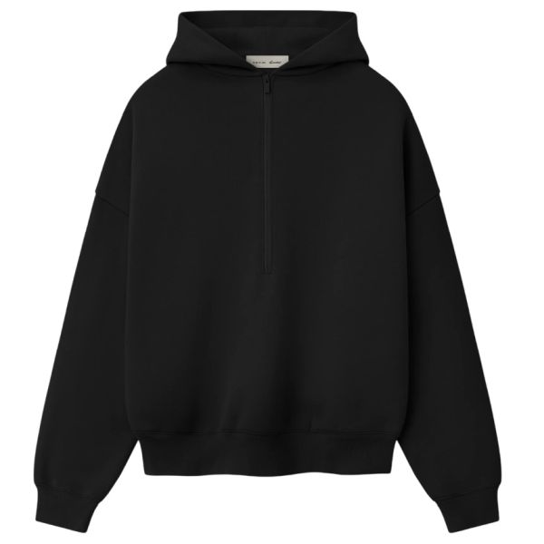 Fear Of God Essentials Property Lounge Half Zip Hoodie Zwart