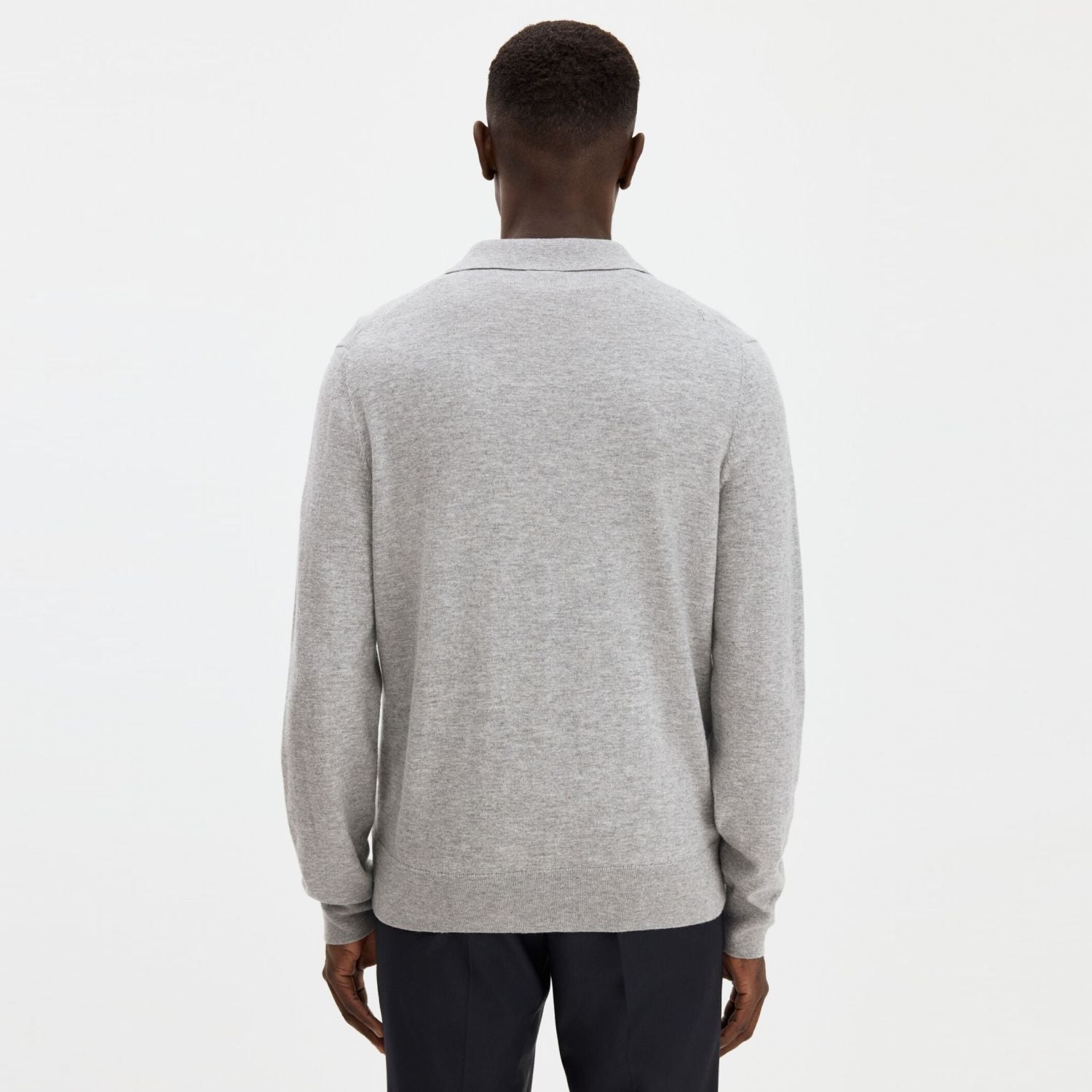 Filippa K Knitted Longsleeve Polo Grijs