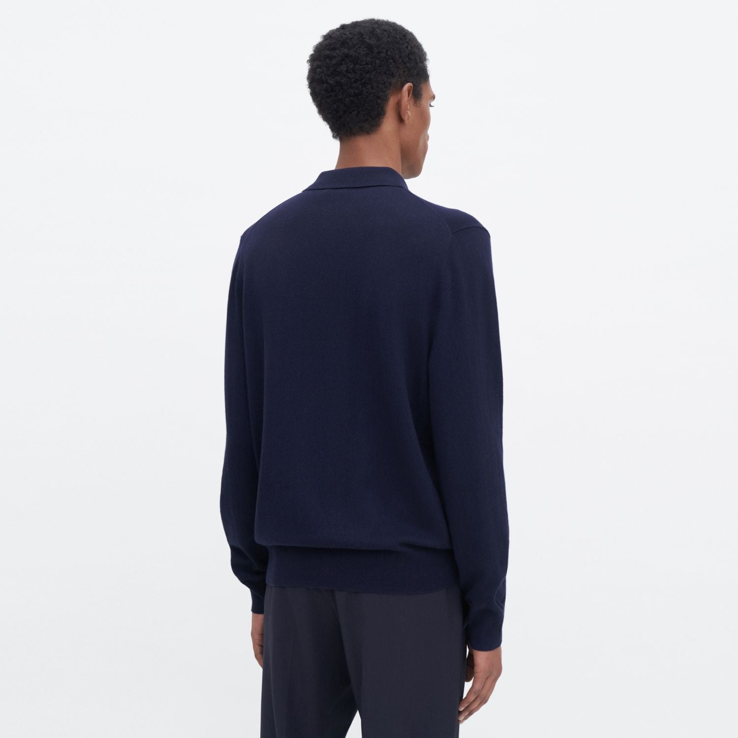Filippa K Knitted Longsleeve Polo Navy