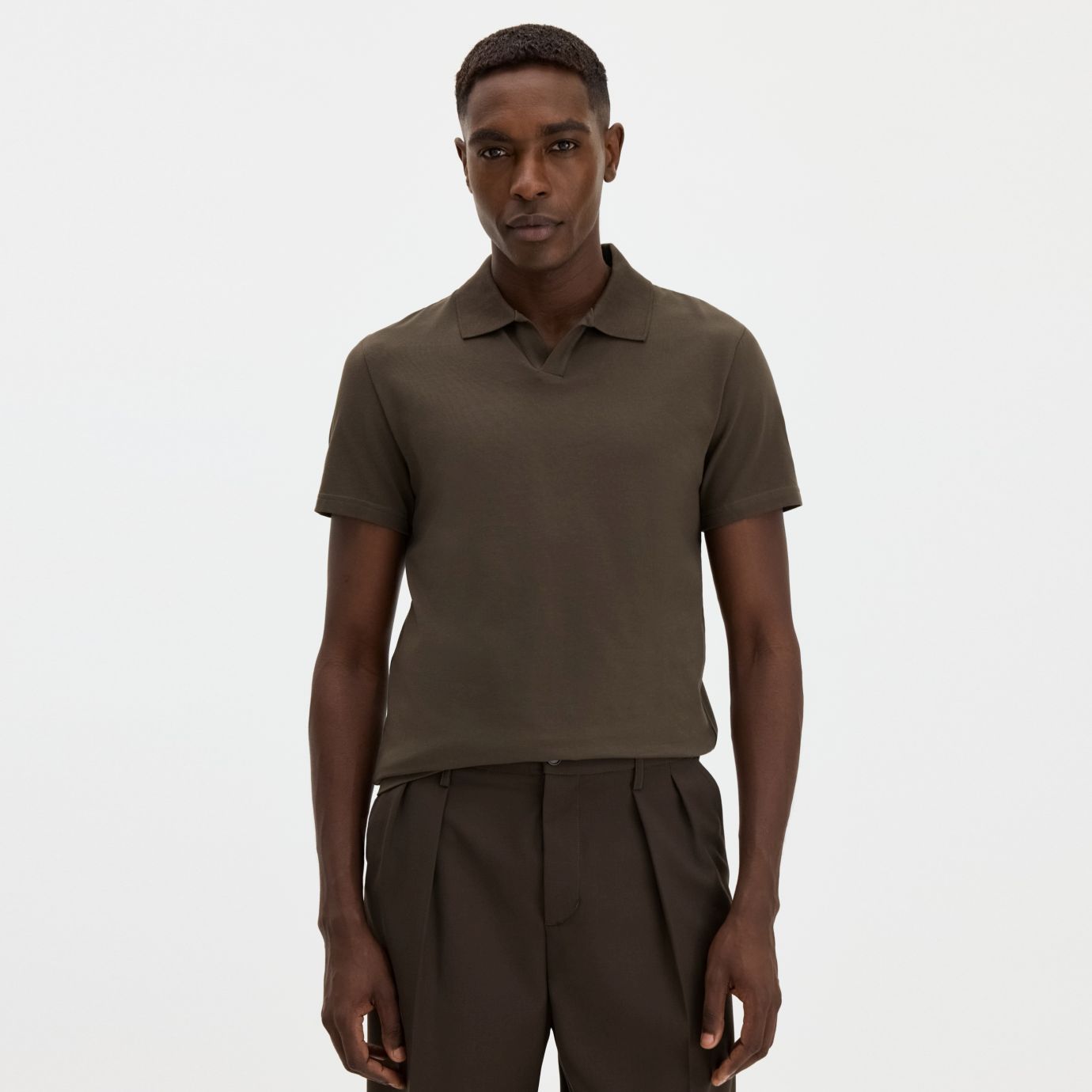Filippa K Stretch Cotton Polo Bruin