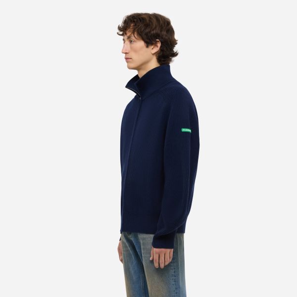 Flâneur Badge Knit Cardigan Navy