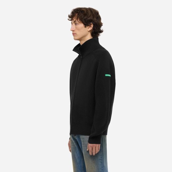 Flâneur Badge Knit Cardigan Zwart