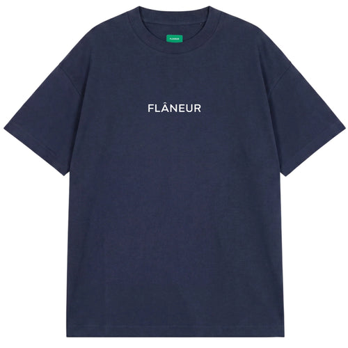 Flâneur Box Logo T-shirt Donker Blauw