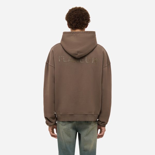 Flâneur Double Logo Washed Hoodie Bruin