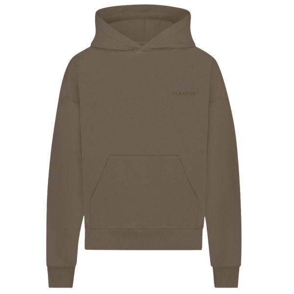 Flâneur Double Logo Washed Hoodie Bruin