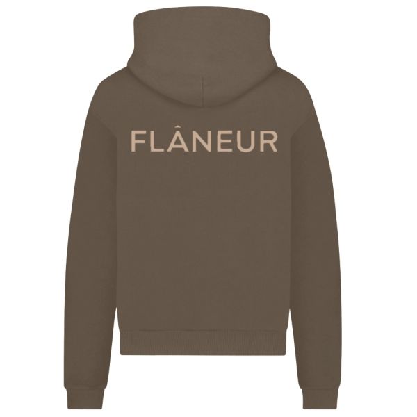 Flâneur Double Logo Washed Hoodie Bruin