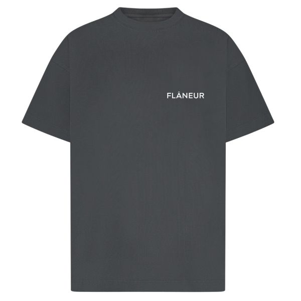 Flâneur Double Logo Washed T-shirt Zwart