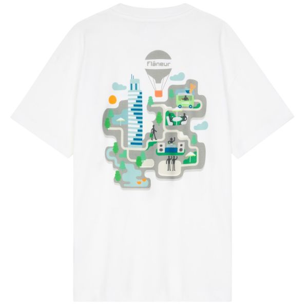 Flâneur Festival Map T-shirt Wit