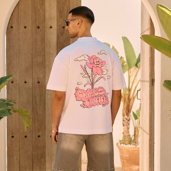 Croyez Fleur Heureuse T-shirt Wit