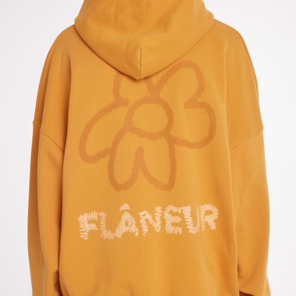 Flâneur Flower Doodle Zip-Up Vest Oranje