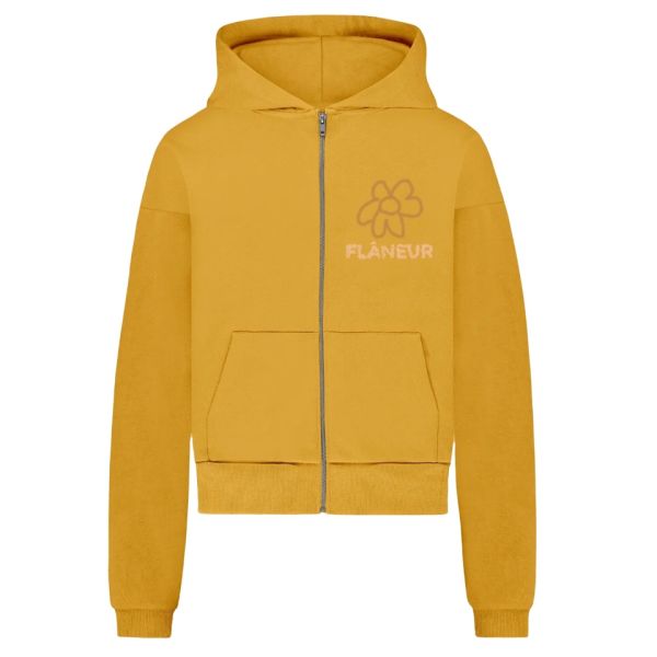 Flâneur Flower Doodle Zip-Up Vest Oranje