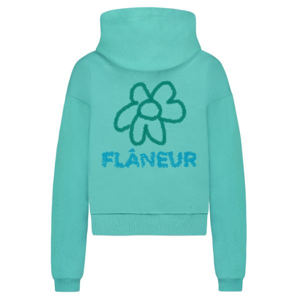 Flâneur Flower Doodle Zip-Up Vest Turquoise