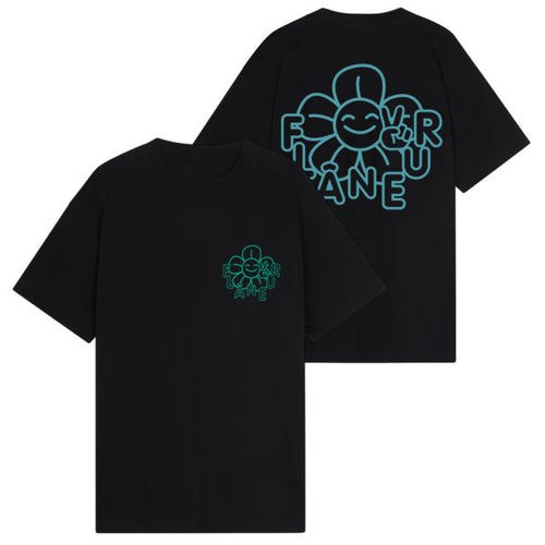 Flâneur Happy Flower T-shirt Zwart