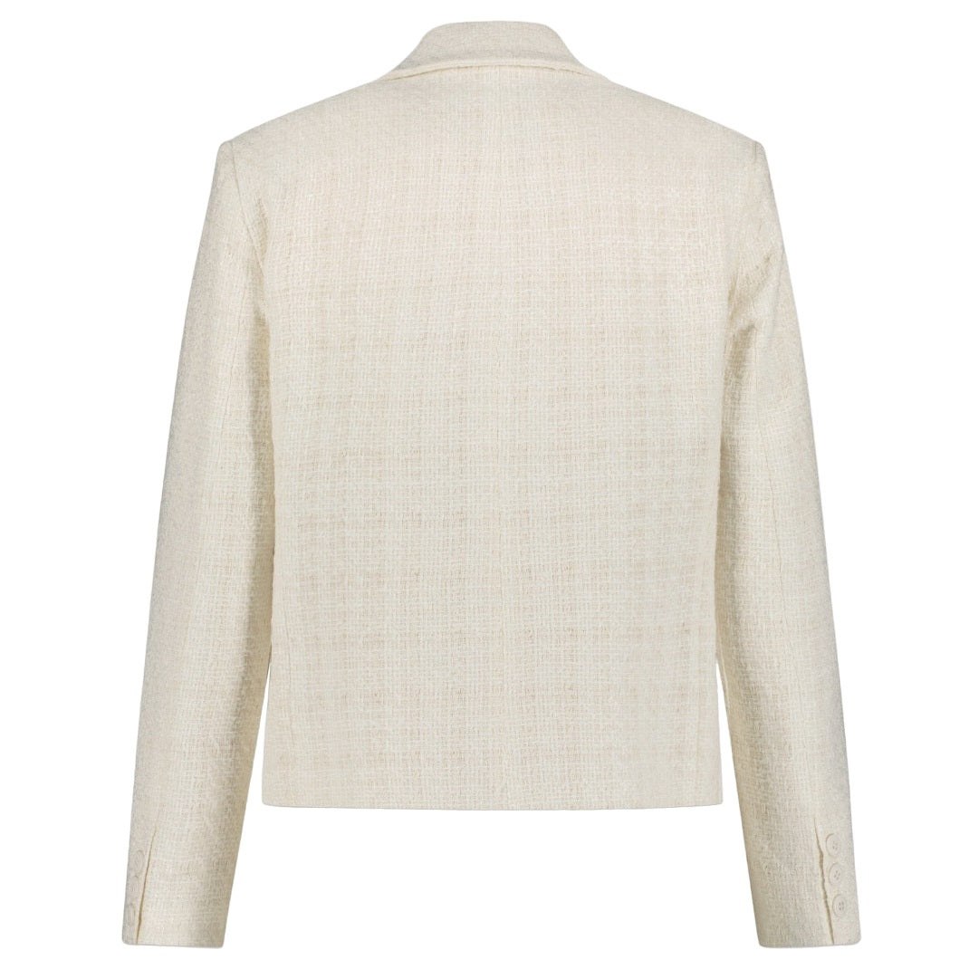 flaneur homme double breasted blazer beige