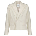 flaneur homme double breasted blazer beige