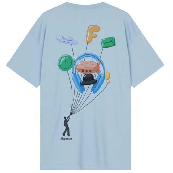 Flâneur Inflatables T-shirt Licht Blauw