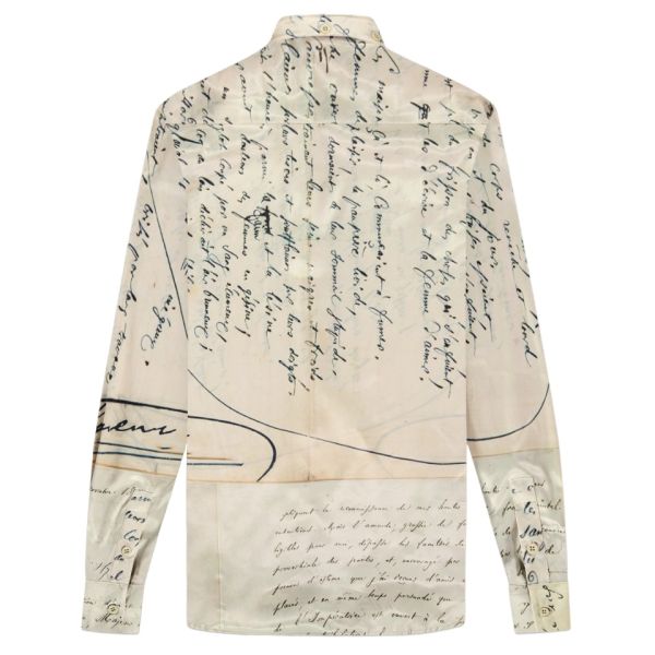 Flâneur Letter Viscose Overshirt Beige