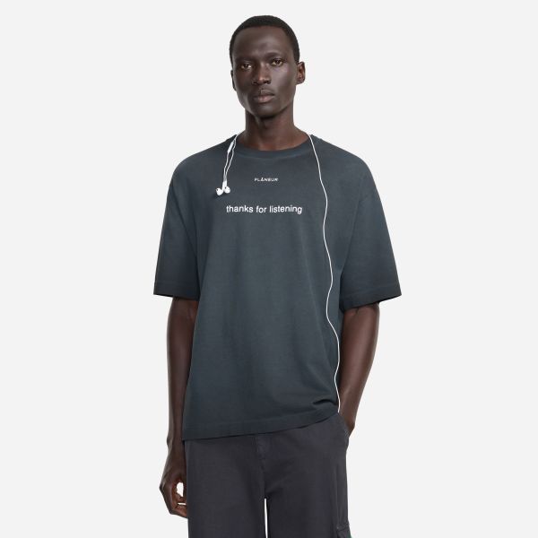Flâneur Listening T-shirt Zwart