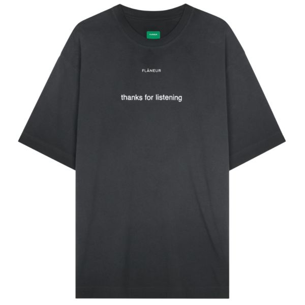 Flâneur Listening T-shirt Zwart
