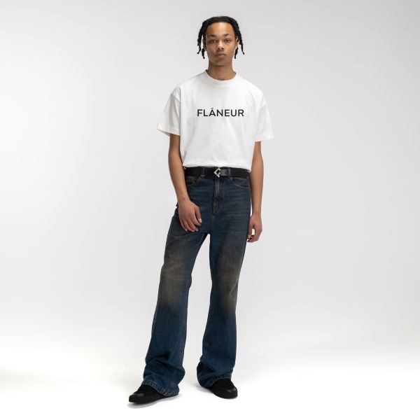 Flâneur Printed Logo T-shirt Wit