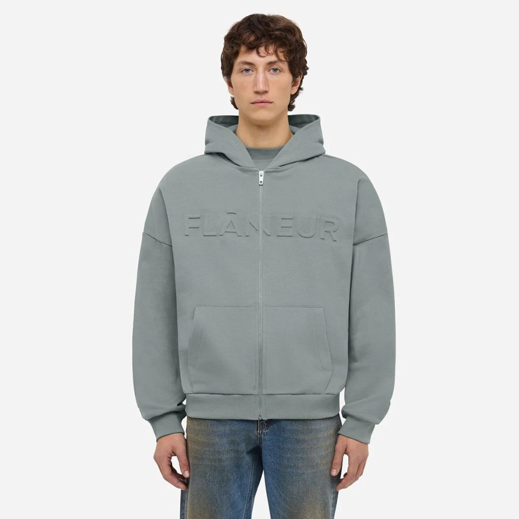 Flâneur Embossed Zip-Up Weste Dunkelblau