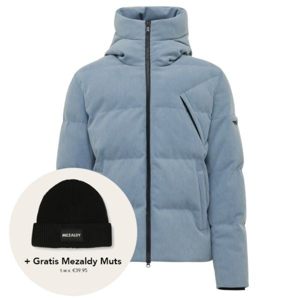 Genti Cross Rib Structured Puffer Blauw
