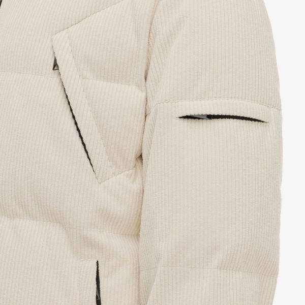 Genti Cross Rib Structured Puffer Off White