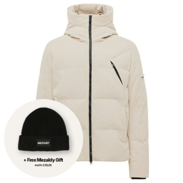 Genti Cross Rib Structured Puffer Off White