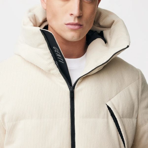 Genti Cross Rib Structured Puffer Off White
