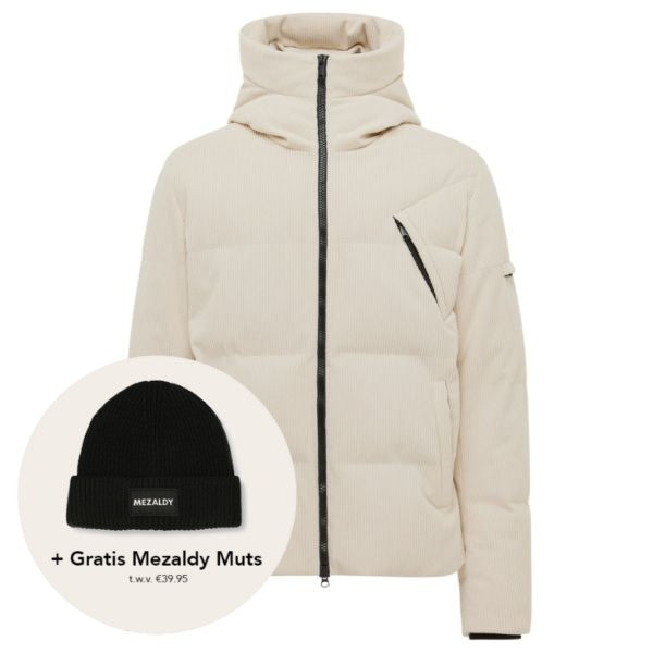 Genti Cross Rib Structured Puffer Off White