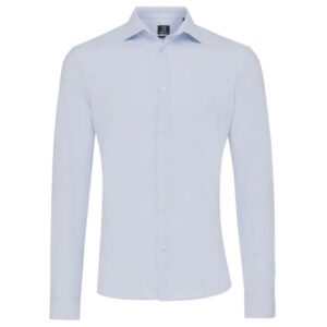 Genti Fresno Skin Fit Overhemd Licht blauw