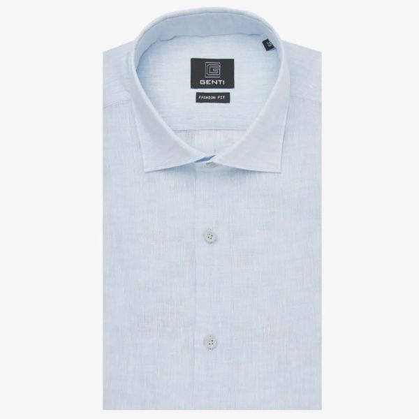 Genti Houston Overhemd Licht Blauw