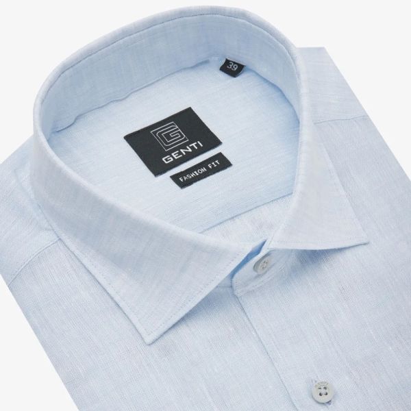 Genti Houston Overhemd Licht Blauw