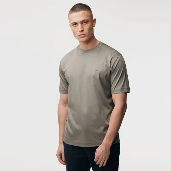 Genti Mercerized Logo T-shirt Bruin