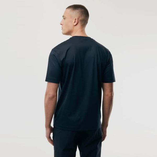 Genti Mercerized Logo T-shirt Navy