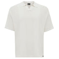 Genti Striped No Buttons Polo Off White