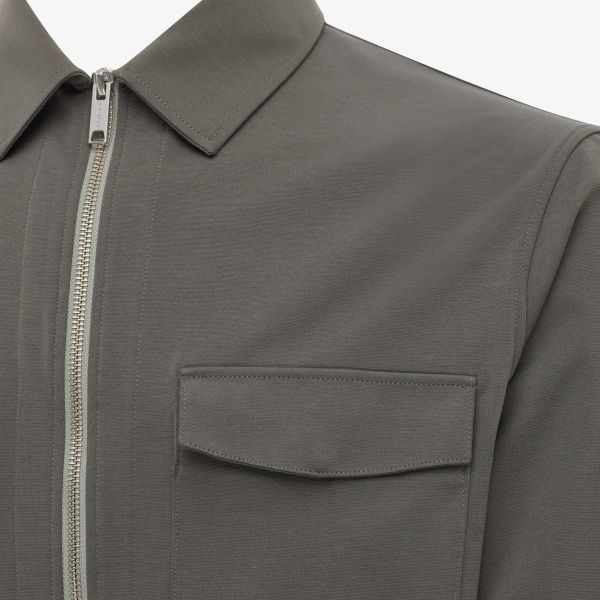 Genti Oaks Zip Overshirt Donker Groen